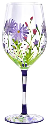 Casas de vino elegantes copas de vino pintadas 560ml Vino de flores Resistencia al calor de vaso Fantasía Copa de vino decorativo Copa decorativa Presente para cumpleaños Bodas Día de San Valentín Al