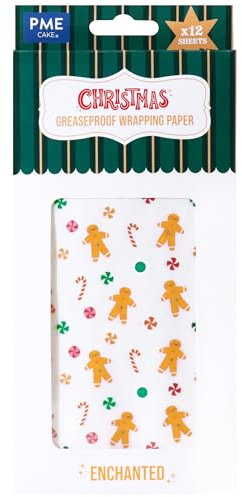 PME 12 Bögen Backpapier für Weihnachtsleckereien & Geschenke - Lebkuchenmann