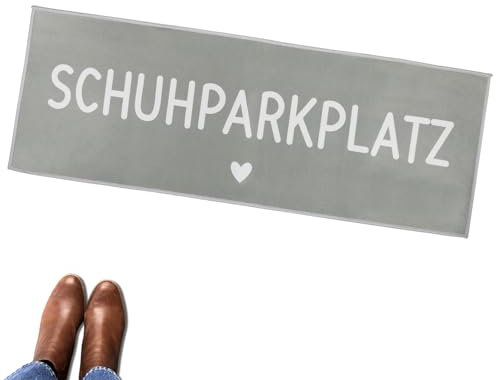 Schuhparkplatz Fußmatte, 100x35cm Fußmatte Lustige Fußmatten Haustür Fussmatte Waschmaschinen geeignet & rutschfest Fußabtreter Fußabstreifer Innenbereich für außen & innen(Grau)