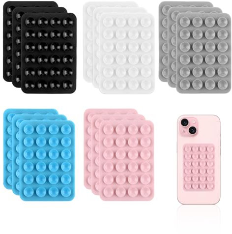 Xbessc 15 Pièces Silicone Ventouse Telephone Portable Autocollante Coque Ventouse Polyvalent Support Antidérapant Mains Libres pour Tous Les Modèles de Téléphones Selfies et Vidéos (5 Couleurs)