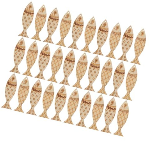 Lurrose Wandkunst Mit Mediterranen Fischen 100 Stück Holzausschnitte - Bastelbedarf Für Kinder Unfertige Bastelformen