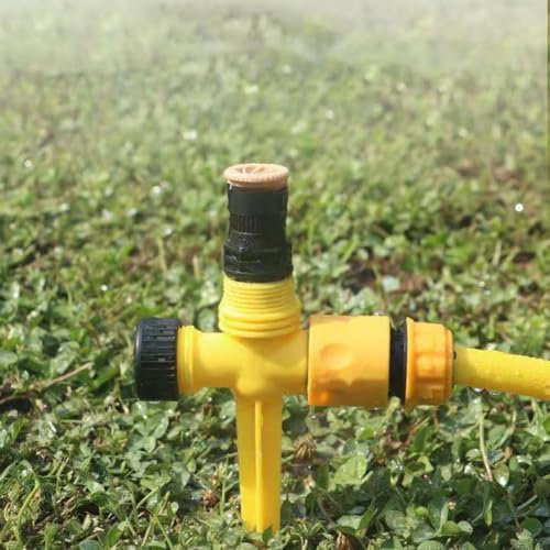 3 aspersores de césped, aspersor de agua de jardín con atomización ajustable, para regar césped, jardines, terrazas, invernaderos (amarillo)
