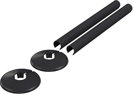 Anthracite uPVC Clip-On Radiator Pipe Covers & Collars - 15mm (2 Pack)