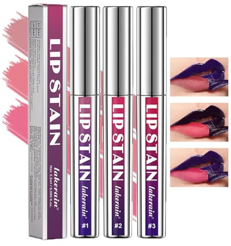 Sitovely 3PCS Peel Off Lippenstift Set, Peel Off Lip Stain, Peel Off LippenTönungs Set, Wasserfestes Peel Off Lippenstift Tattoo, Nude Pink Mattes Lippenkonturenstift Makeup