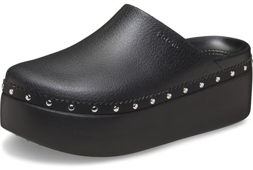 Crocs Women's Dylan Platform Clog, Mule Platform Shoes Black Studded 8 Medium