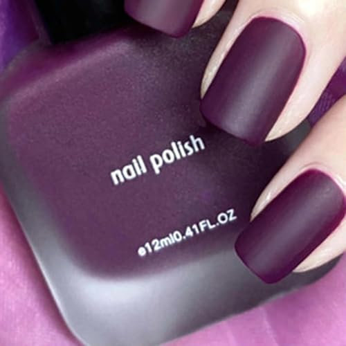 Matte Dream Violet Nail Polish, Matte Nail Polish, Quick-drying, No Need for UV Curing, Perfect for Women During Winter or Christmas, Apply base coat to strengthennails