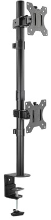 TOOQ DB1233TNV-B - Soporte de Mesa, Giratorio e Inclinable, Vertical, para 2 Pantallas 13”-32”