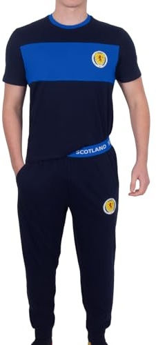 Scotland Men's Pyjamas Official Premium Loungewear Set Navy Blue Size Small