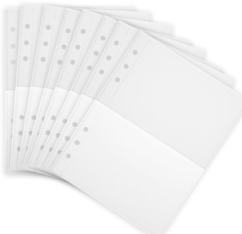 20 Pack klarsichthüllen A5, 6-Ring Binder Einlagen Hüllen, 19,8 x 15,2 cm Klare Binder Hüllen mit 2 Taschen, Kunststoff-Seitenschützer Fotokarten, Postkarten, Bilder