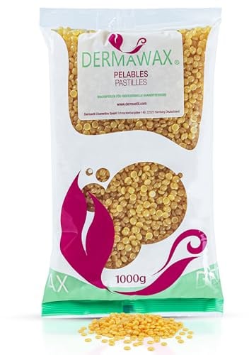 DERMAWAX Crystal Honig Wachsperlen 1 kg – Waxing Perlen zur Haarentfernung | Elastisches Heißwachs ohne Vliesstreifen – mit Honig und Bienenwachs, ohne zugesetztes Parfum, für Gesicht und Körper