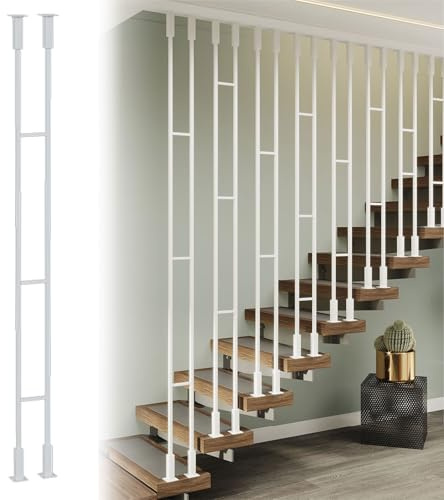 Iron Stair Balusters - 50-240cm Adjustable Metal Spindles for Interior Stairs Basement Lofts and Stair Remodeling - & Stylish Handrail Components