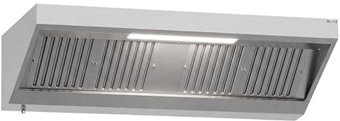 GGM Gastro Wandhaube 2000 mm mit Filter und LED | HACCP-konform, zeitsparende Reinigung, robuste Edelstahlkonstruktion, effiziente Fettabscheidung, für den Dauereinsatz