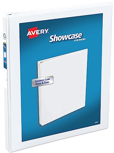 Avery Economy Showcase View Binder with 1/2 inch Round Ring, White, 1 Binder (19551)