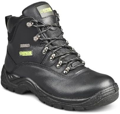 Apache SS812SM Safety Hiker Boot | Black | Size 13 UK | Steel Toe Cap | Waterproof Premium Leather | Breathable Lining | Midsole Protection | SRC and S3 WR Certified