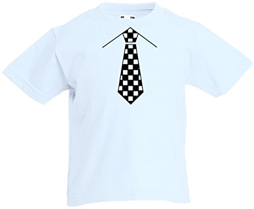 Racker-n-Roll SKA Krawatte Black Kinder-T-Shirt weiß, Größe 140