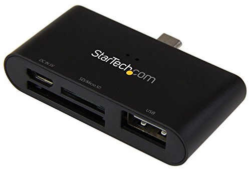 StarTech.com On-the-Go USB OTG card reader for mobile devices - supports SD SDHC SDXC MMC & Micro SD Micro SDHC Micro SDXC memory cards (FCREADU2OTGB)