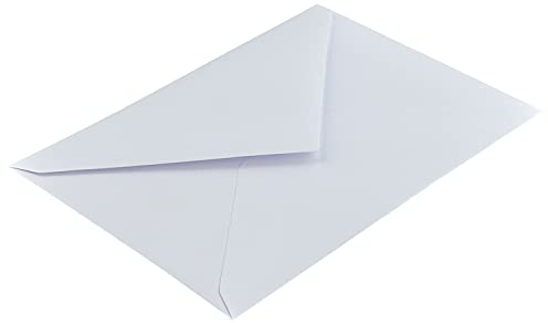 Blanke Briefhüllen, Briefumschläge, 100 Stück, Nassklebung, Ohne Fenster, Spitze Klappe, DIN C7, 100 g/qm Offset, Weiß