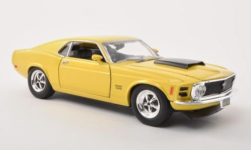 Ford Mustang Boss 429, gelb, 1970, Modellauto, Fertigmodell, Motormax 1:24