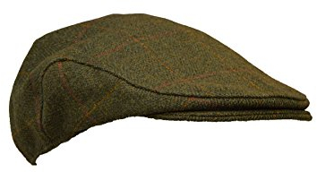 WALKER AND HAWKES Unisex Schiebermütze aus Tweed - Country-Stil - Dunkles Salbeigrün - M (58cm)