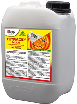 Zapi Garden | Tetracip Multi - Insetticida Multi Insetto, Concentrato Contro Mosche, Zanzare, Blatte, Formiche, Vespe e Nidi di Vespe, Antizanzare da Esterno, 5L