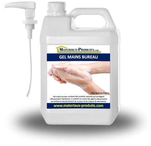 MATPRO, Gel Mains Bureau 5L - Désinfectant Hydratant pour les Mains, Ingrédients Doux, Parfum Neutre, Idéal pour Bureaux, Écoles et Espaces Publics, Format Économique