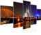 Runa Art Wandbilder Köln 5 Teilig Bild auf Vlies Leinwand Deko Wohnzimmer Schlafzimmer Stadt Skyline Bunt 602652a