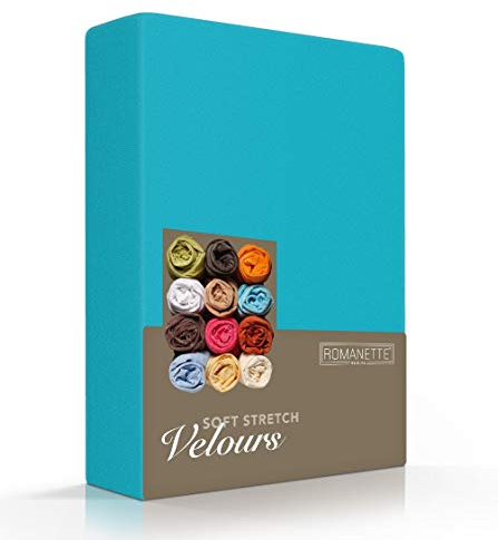 Romanette - Spannbettlaken - Velours - Einzelperson - 80/90/100x200/220 cm - Petrol