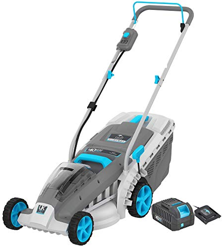 swift 40V 37cm Cordless Lawnmower, Brushless Battery Lawn Mower with 2-in-1 Mulch and Catch 40L Grass Bag & 5-level Central Cutting Height, including 1pc 2.0Ah Battery and Charger
