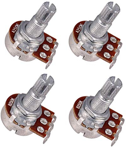 4 Stück A250K / B250K Ohm Einzel Poti Potentiometer Ersazteile für Gitarre