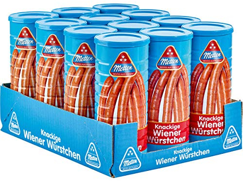 12 Dosen a 330g Metten Wiener Würstchen Bockwurst Made in Germany je 6 Würtschen je Dose