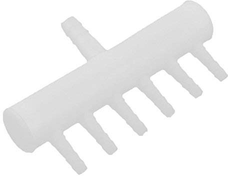 Plastic Aquarium 6 Way Outlet Air Flow Pump Pipe Splitter Control Valve White
