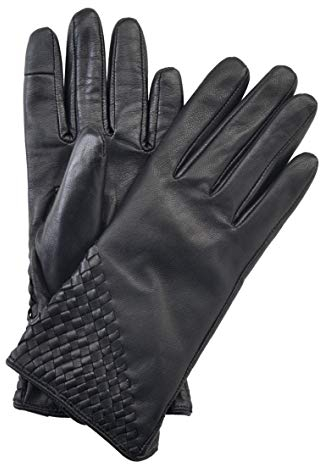 Lamarthe - Lederhandschuhe mit 'Touch Feeling', Schwarz , 36