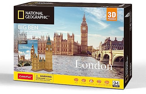 University Games 7645 National Geographic Big Ben 3D Puzzle, Multicolored