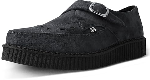 T.U.K. Pointed Creeper Monk Buckle - Herren & Damen Schuhe - Farbe Charcoal Suede - Größe EU39