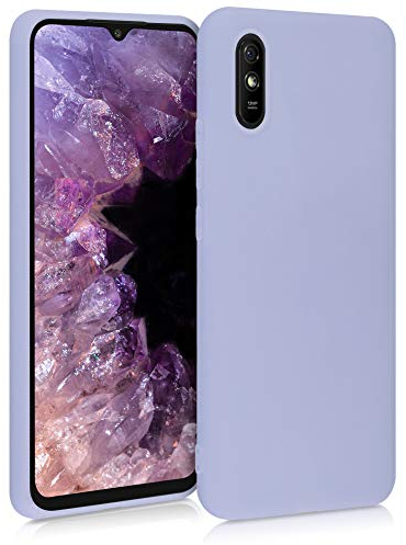 kwmobile Hülle kompatibel mit Xiaomi Redmi 9A / 9AT Hülle - weiches TPU Silikon Case - Cover geeignet für kabelloses Laden - Pastell Lavendel