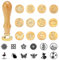 PandaHall Wax Seal Stamp Set, 12 Stück Dichtungswachsstempel Kupferdichtungen Mit 2 Stück Holzgriff, Vintage Retro Klassisches Siegel Wachs Stempelset Für Einladungskarten Briefe Umschläge Weinpakete