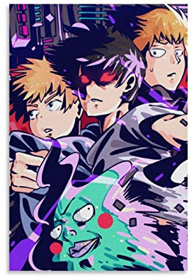weqwe Anime Mob Psycho 100 1 Poster, dekoratives Gemälde, Leinwand, Wandkunst, Wohnzimmer, Poster, Schlafzimmer, Malerei, 50 x 75 cm