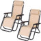 TIENDA EURASIA® Pack 2 - Tumbona Plegable Multi-Posiciones para Jardín - 95x65x105cm - Ideal para Uso en la Terraza o Jardín (Beige)