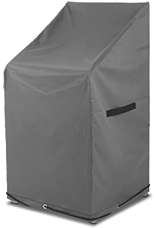 Hoberg Gartenstuhl Schutzhülle | Strapazierfähige, wasserdichte Abdeckung für Stapel- & Hochlehner Stühle | Wetterfeste & UV-beständige Wetterhaube aus 600D Oxford Polyester [65 x 65 x 120/80cm]