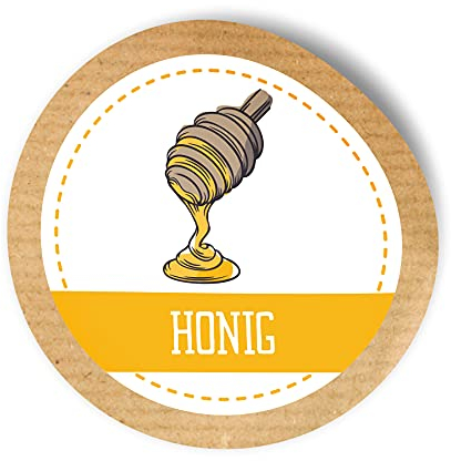 itenga 24x Sticker Aufkleber Honig - Etikett für Schraubgläser Einmachgläser Weckgläser Flaschen kleine Gastgeschenke