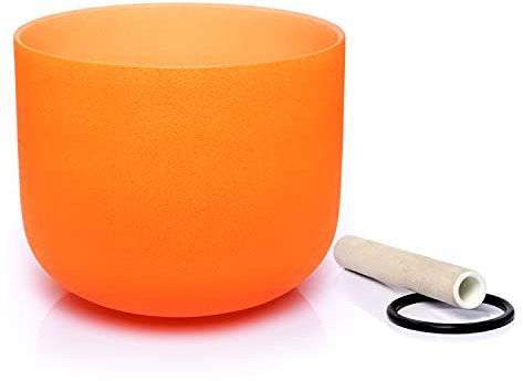 TERRITORY D Note Sakralchakra Klangschale aus Quarzkristall, 20,3 cm, Orange