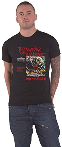 Iron Maiden T Shirt Number of The Beast Vinyl Promo Sleeve Official Mens Black XXL