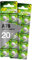 GP LR44 Knopfzellen | Batterien L1154f / AG13 / V13GA | 20 Stück Knopfbatterien Alkaline 1,5V (Spannung 1,5 Volt)
