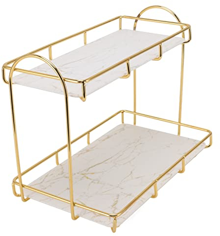 Garosa 2-stöckiger Badezimmer-Theken-Organizer, Unter der Spüle, Badezimmer-Organizer, Arbeitsplatten-Aufbewahrungsregal, Kosmetik-Organizer-Halter für Badezimmer, Küche