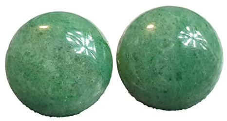 IohanaSchmuck Damen Ohrringe Ohrschmuck Ohrclips Ohrklemmen aus 925 Silber mit Edelsteinen, Aventurin Grün, rund 2 cm, handmade, eigene Herstellung