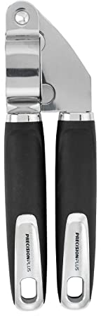 Tower T832198 Precision Plus Garlic Press with Softtex Handles, Dishwasher Safe, BPA Free, Stainless Steel, Black