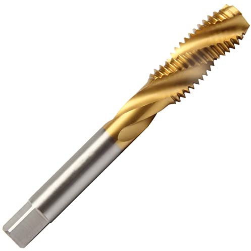 Aceteel Taraud en spirale M12 x 1 avec revêtement en titane, taraud à filetage hélicoïdal HSS M12 x 1