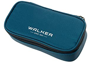 Walker 49113-370 - Schlamperbox Steel Blue, Federmappe mit geräumigem Hauptfach, doppelseitiger Trennwand mit 20 Stiftfächern, Zippfach und robustem Reißverschluss