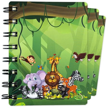 Toyseum 12 mini quaderni con animali per bambini, formato A7, formato tascabile, graziosi regali di cancelleria per ragazzi e ragazze a tema animali, blocchi per feste per bambini di qualsiasi età,