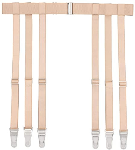 GARGALA Reggicalze per le donne Semplicità Sexy Calze Bretella per calze alte coscia con 4/6 clip in metallo, Nudo 6-strap con giarrettiera clip, taglia unica
